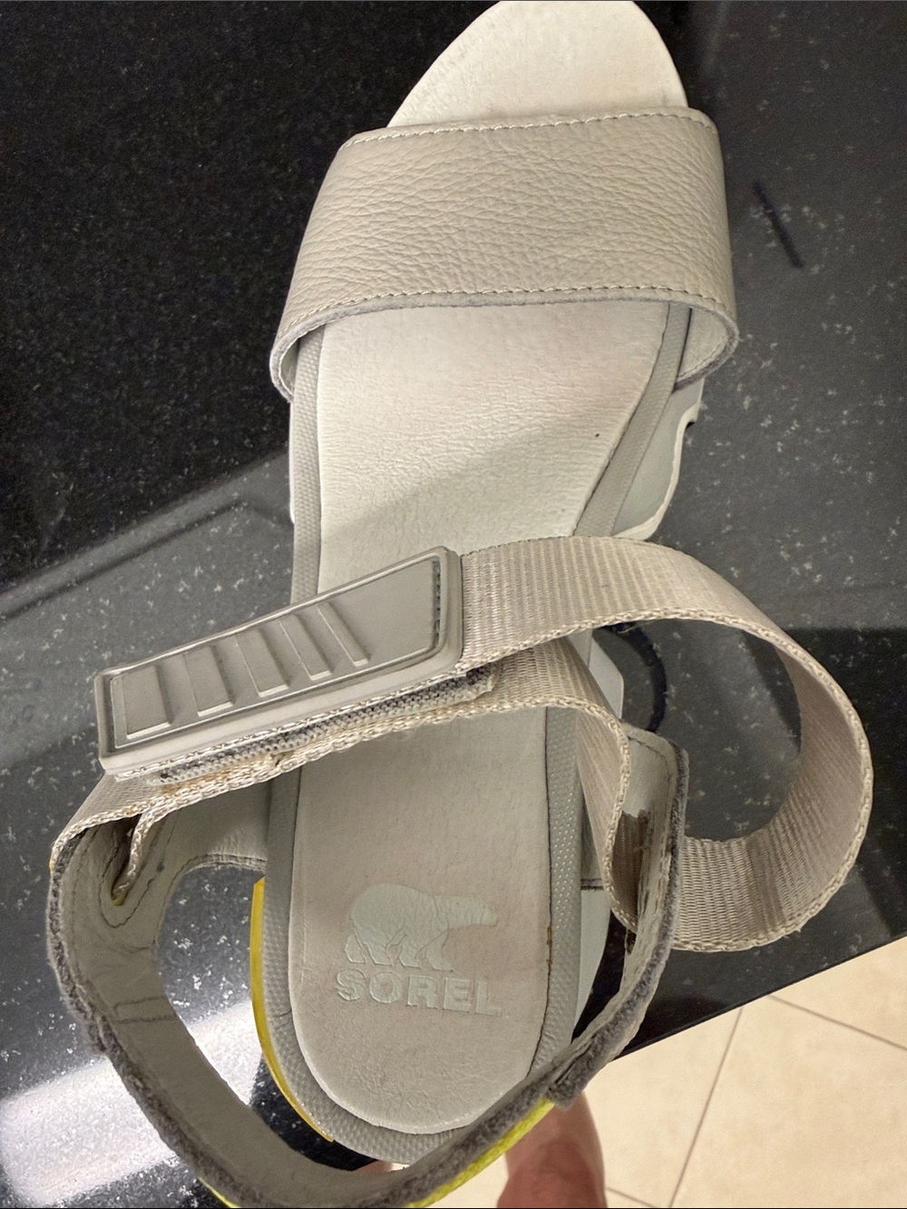 Sorel Leather Sport Sandals with Neon Accent - Picture 5 of 8